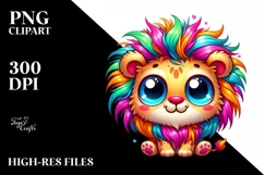Colorful Baby Lion Smiling | Clipart Product Image 3