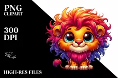 Colorful Baby Lion Smiling | Clipart Product Image 3