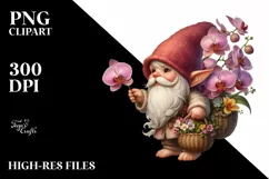 Detail Gnome with Orchid Bouquet | Digital Painting Product Image 1
