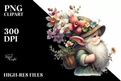 Detail Gnome with Orchid Bouquet | Digital Painting Product Image 3