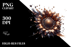 Abstract Shiny Sunflower PNG Product Image 2