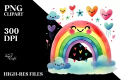 Colorful Rainbow with Hearts, PNG Product Image 2
