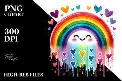 Colorful Rainbow with Hearts, PNG Product Image 2