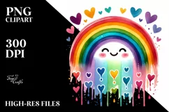 Colorful Rainbow with Hearts, PNG Product Image 2