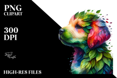 Vibrant Abstract Puppy Plant Leaves, 20 oz Tumbler PNG Product Image 2