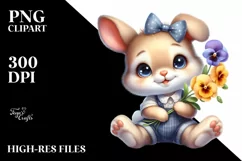 Easter Bunny Egg Flower, Clipart |T-shirt, Mug PNG Product Image 7