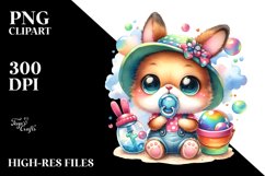 Crazy Baby Rabbit with Bubble Bucket PNG Product Image 2