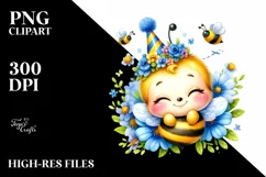 Colorful Baby Bee Party Hat Clipart Product Image 1