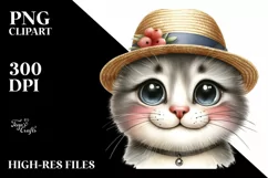 Cat Portrait with Big Eyes | Sublimation Clipart Product Image 3