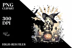 Excited Retro Witch Tshirt|Tumbler|Mug|Clipart Product Image 1