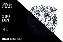 Stained Heart with Arrow Lineart PNG Product Image 2