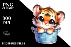 Colorful Tiger in Bucket Clipart Product Image 1