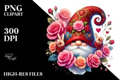 Colorful Valentine Gnome PNG Product Image 2