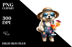 Funky Puppy in Beachwear PNG Product Image 2