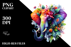 Vibrant Elephant with Flowers, 20 oz Tumbler Product Image 2