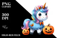 Cute Baby Unicorn Halloween Clipart Product Image 2