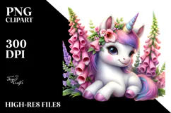 Pastel Baby Unicorn Clipart Product Image 2