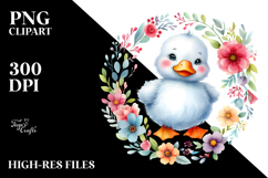 Colorful Duck Floral Clipart Product Image 2