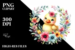 Colorful Floral Duck | Sublimation | Clipart Product Image 3