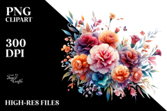 Colorful Floral Frame Carnation PNG Product Image 2