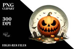 Funny Paintbrush Style JACK-O'-LANTERN PNG Product Image 2