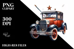 Vintage Car Stars | Sublimation Clipart Product Image 3