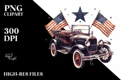 Vintage Car Stars | Sublimation Clipart Product Image 3