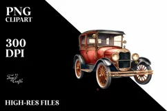 Vintage Car Stars | Sublimation Clipart Product Image 3