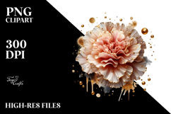 Glossy Carnation with Golden Insertions PNG Product Image 2