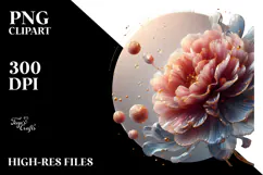 Glossy Carnation with Golden Insertions PNG Product Image 2
