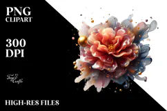 Glossy Carnation with Golden Insertions PNG Product Image 2