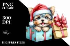 Watercolor Yorkshire Terrier, Expressive Face PNG Product Image 1