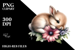 Sleeping Baby Bunny, Transparent PNG Product Image 2