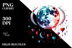Colorful Moon with Blood and Hearts Product Image 2