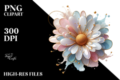 Shiny Daisy with Golden Insets, PNG Product Image 2
