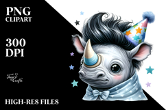 Rhino with Party Hat, Transparent PNG Product Image 2