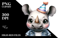 Rhino with Party Hat, Transparent PNG Product Image 2