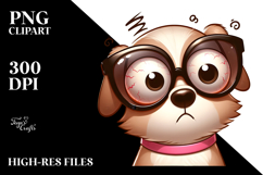 Cute Cartoon Dog with Oversized Sunglasses, Transparent PNG Product Image 2