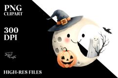 Funny Halloween Moon Clipart Product Image 2