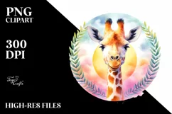 Vibrant Watercolor Giraffe | Sublimation Clipart Product Image 3