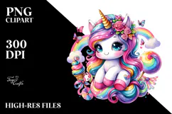 Cute Unicorn Drawing, Transparent PNG Product Image 2