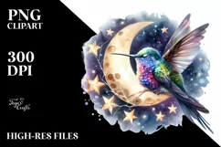 Vibrant Hummingbird Watercolor Clipart Product Image 1