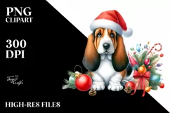 Christmas Cat with Santa Hat, PNG Product Image 1