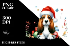 Christmas Cat with Santa Hat, PNG Product Image 1