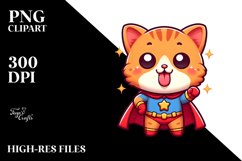 Playful Kitten with Cape, Transparent PNG Product Image 2