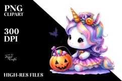 Cute Baby Unicorn Halloween Clipart Product Image 2