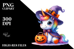 Cute Baby Unicorn Halloween Clipart Product Image 2