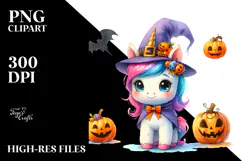 Cute Baby Unicorn Halloween Clipart Product Image 2