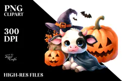 Cute Baby Cow Halloween Clipart Product Image 2