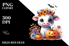 Cute Baby Cow Halloween Clipart Product Image 2